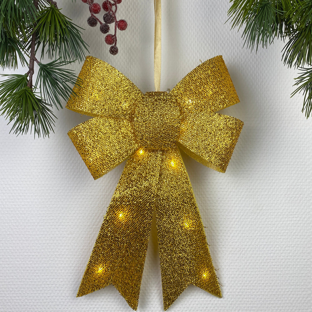 Sirius - Julius sløjfe med LED - guld 40 cm