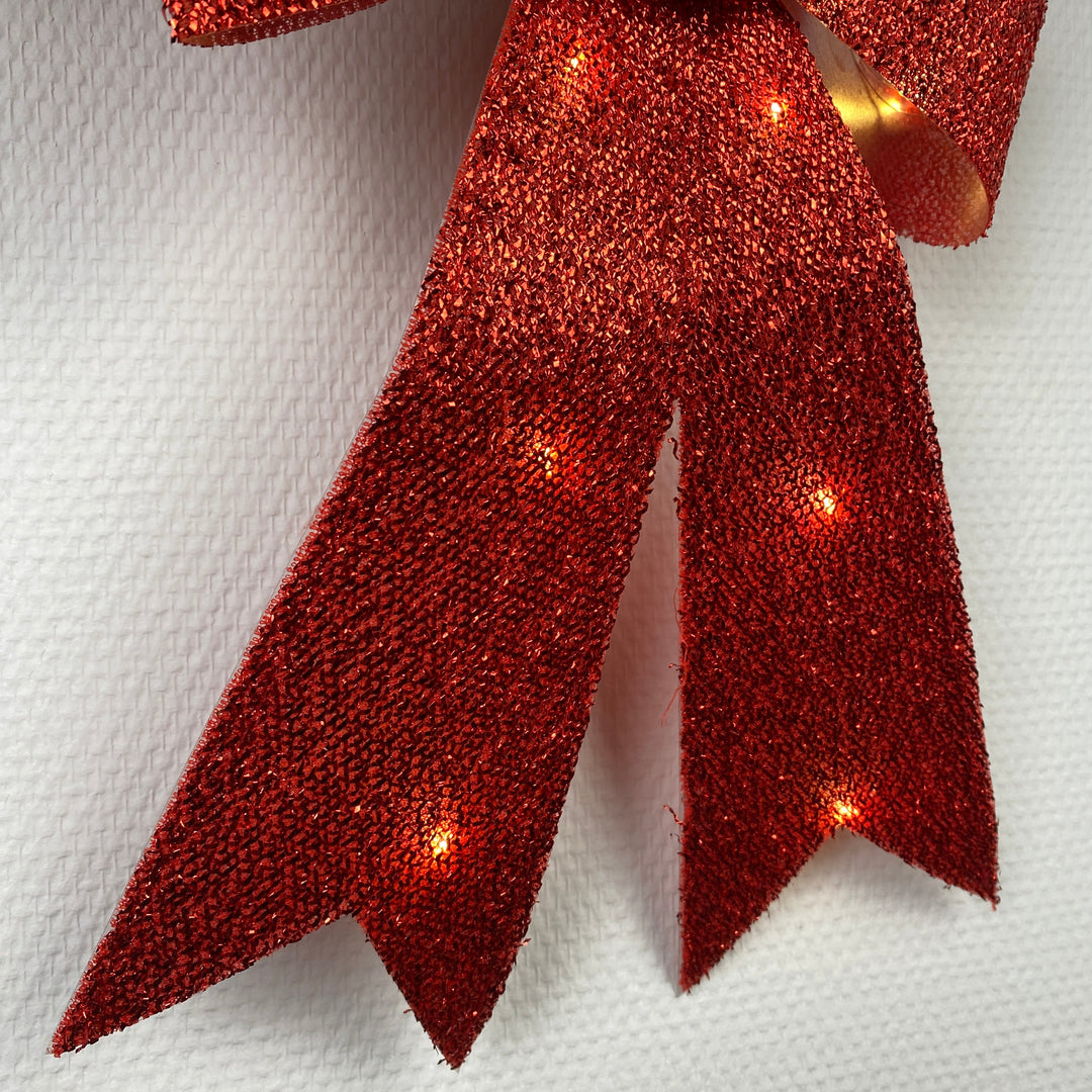 Sirius - Julius sløjfe med LED - rød 40 cm