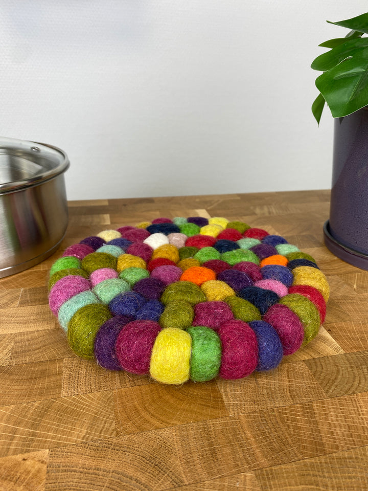 Bordskåner uld - Ø20 cm multifarvet