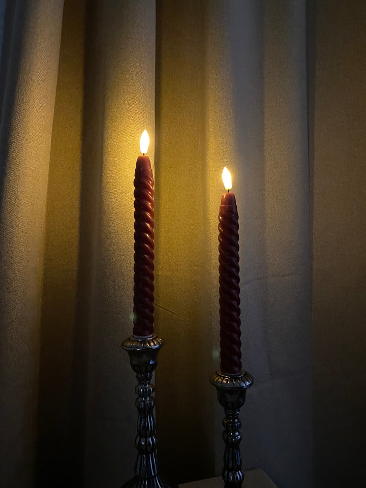 Conzept - Snoet stagelys 2 stk. 24 cm - Rød