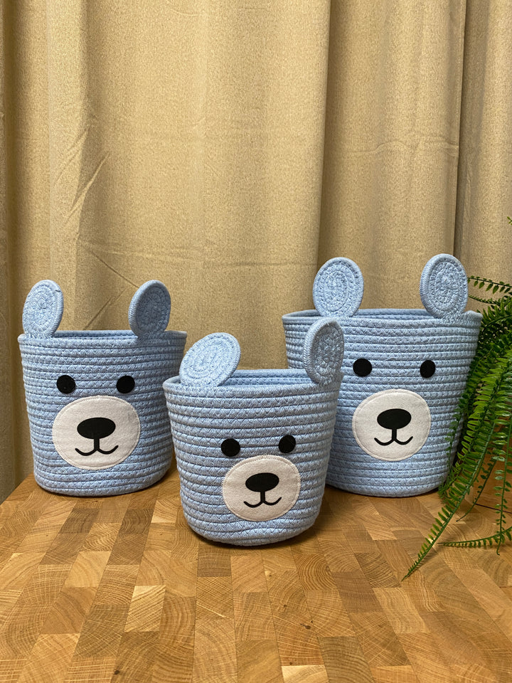 Kurvesæt med ører - 3 dele blå