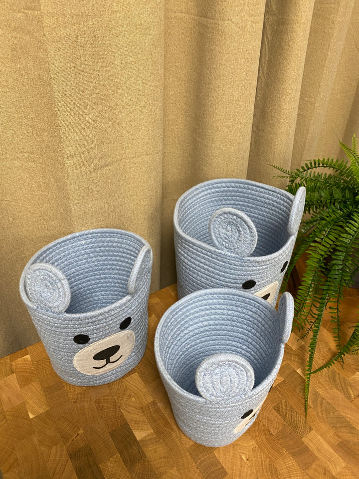 Kurvesæt med ører - 3 dele blå