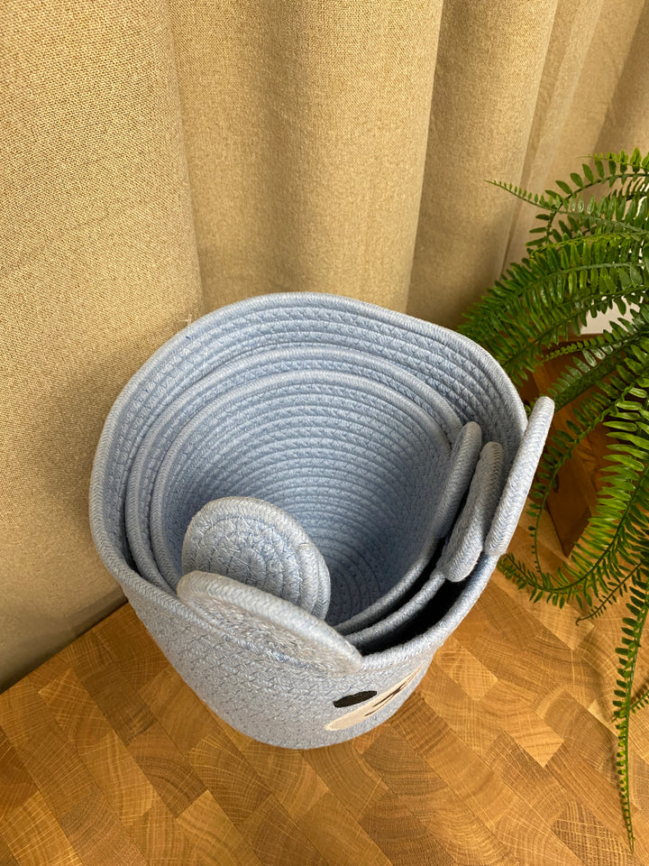 Kurvesæt med ører - 3 dele blå