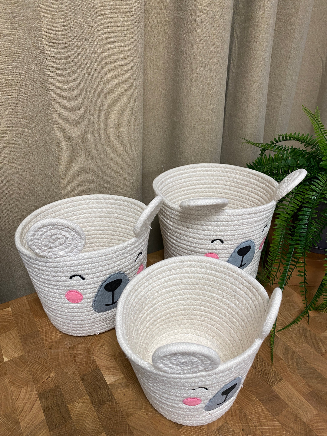 Kurvesæt med ører - 3 dele hvid