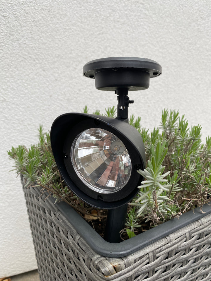 Solar trädgårdsspot 13x8,5x27 cm svart plast 4 st.