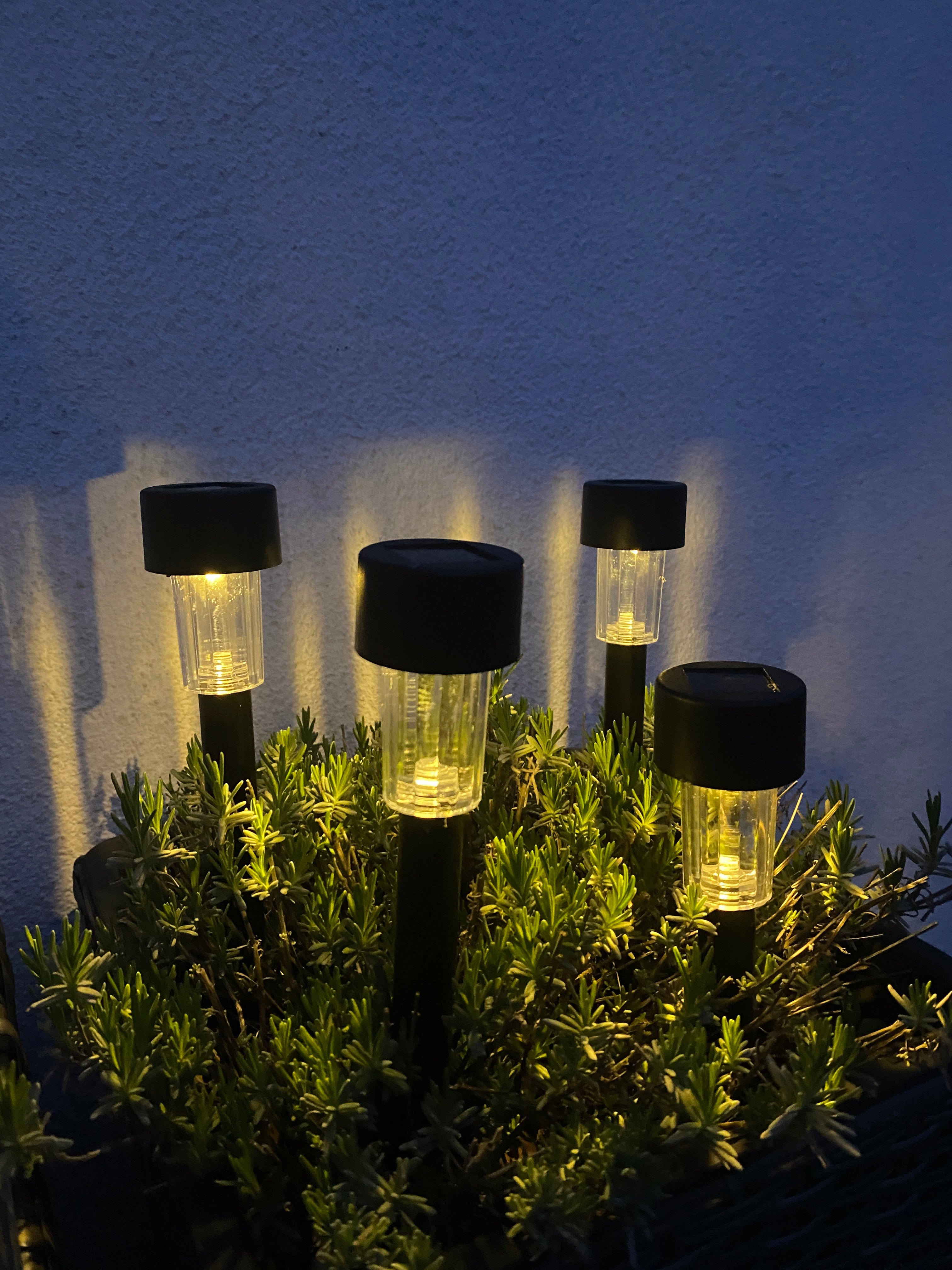 Solcellslampa 31,5 cm - svart plast