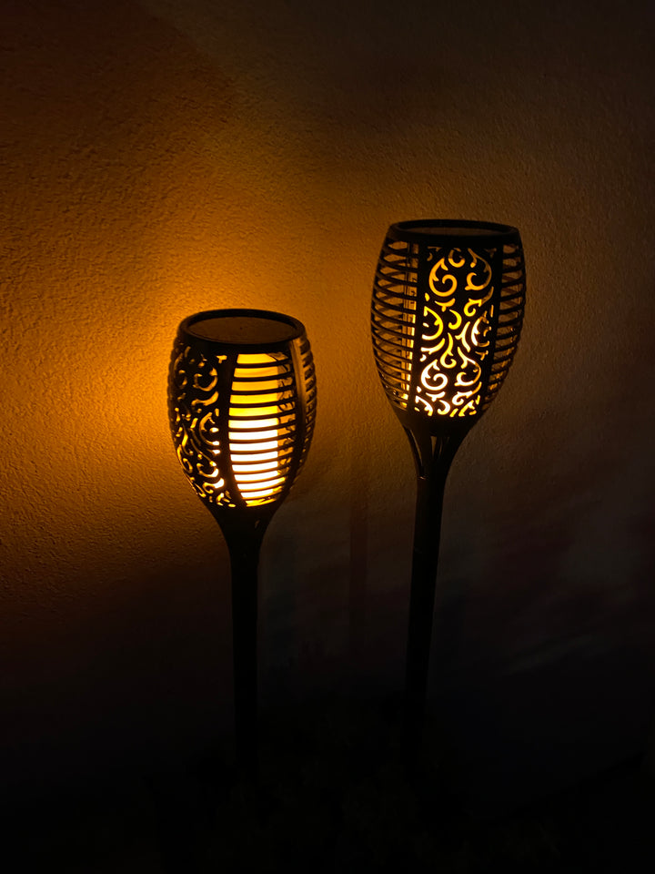 Conzept - solcellsficklampa med mönster 78 cm i svart