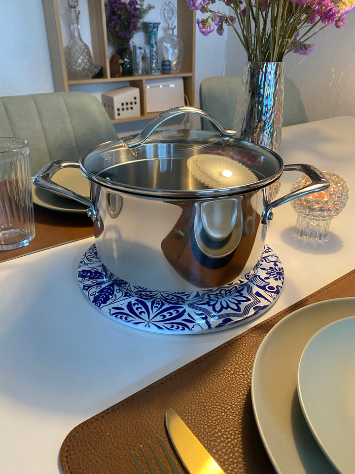 Bordskåner i keramik med kork bund Ø 25 cm - ass. motiv