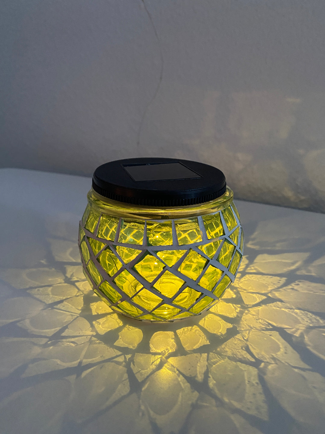 Solcellslampa mosaik Ø10xH9 cm grön