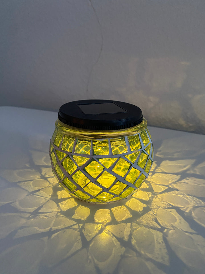Solcellslampa mosaik Ø10xH9 cm grön