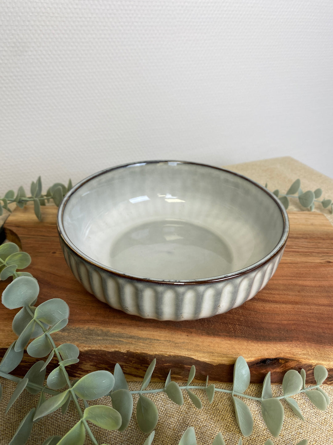 Skål med riller lys grå/mørk grå - Stor