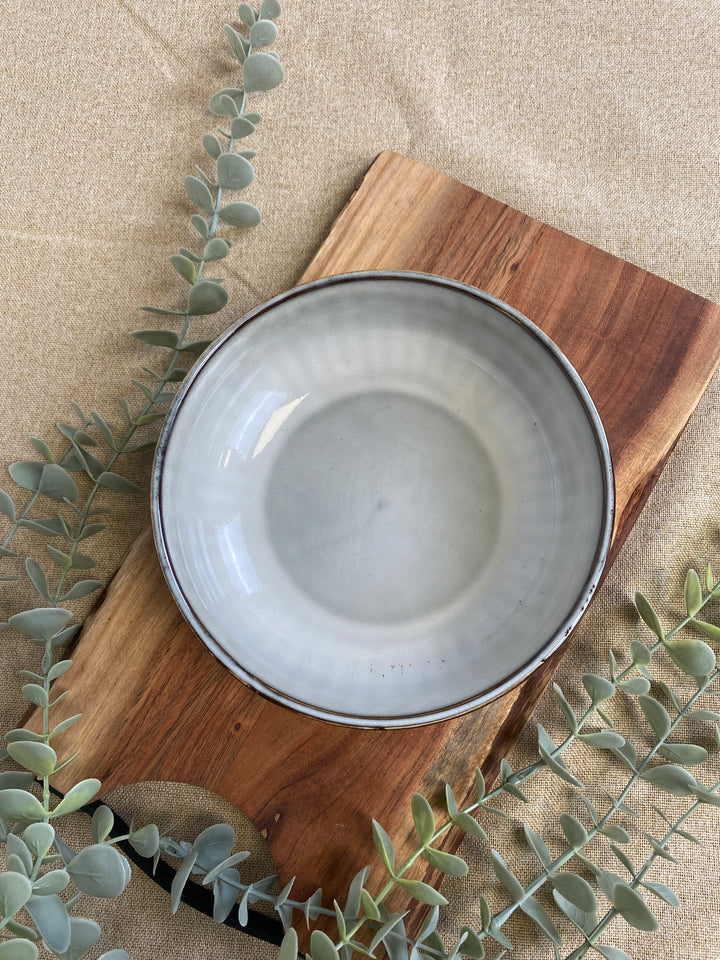 Skål med riller lys grå/mørk grå - Stor