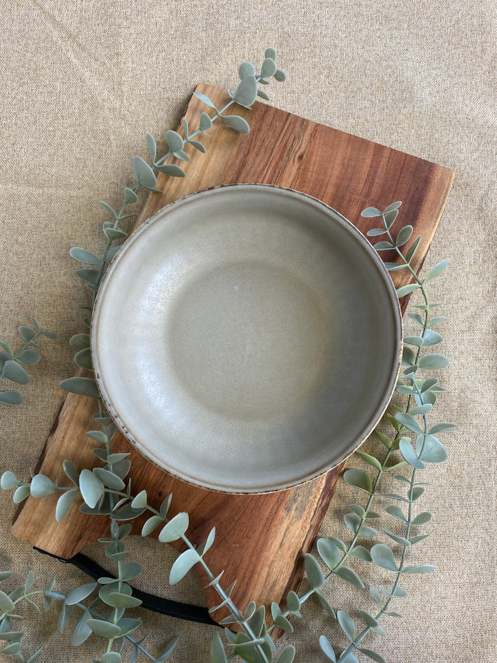 Skål med riller mat brun - Stor