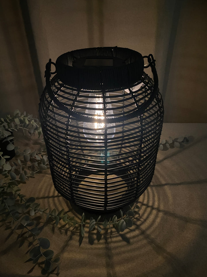 Solcellslykta D22x30 cm PVC/metall svart