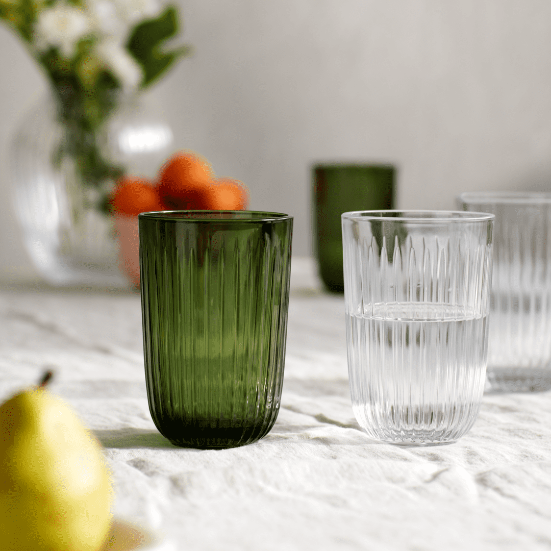 Kähler Hammershøi - Vandglas 37 cl grøn 4 stk.