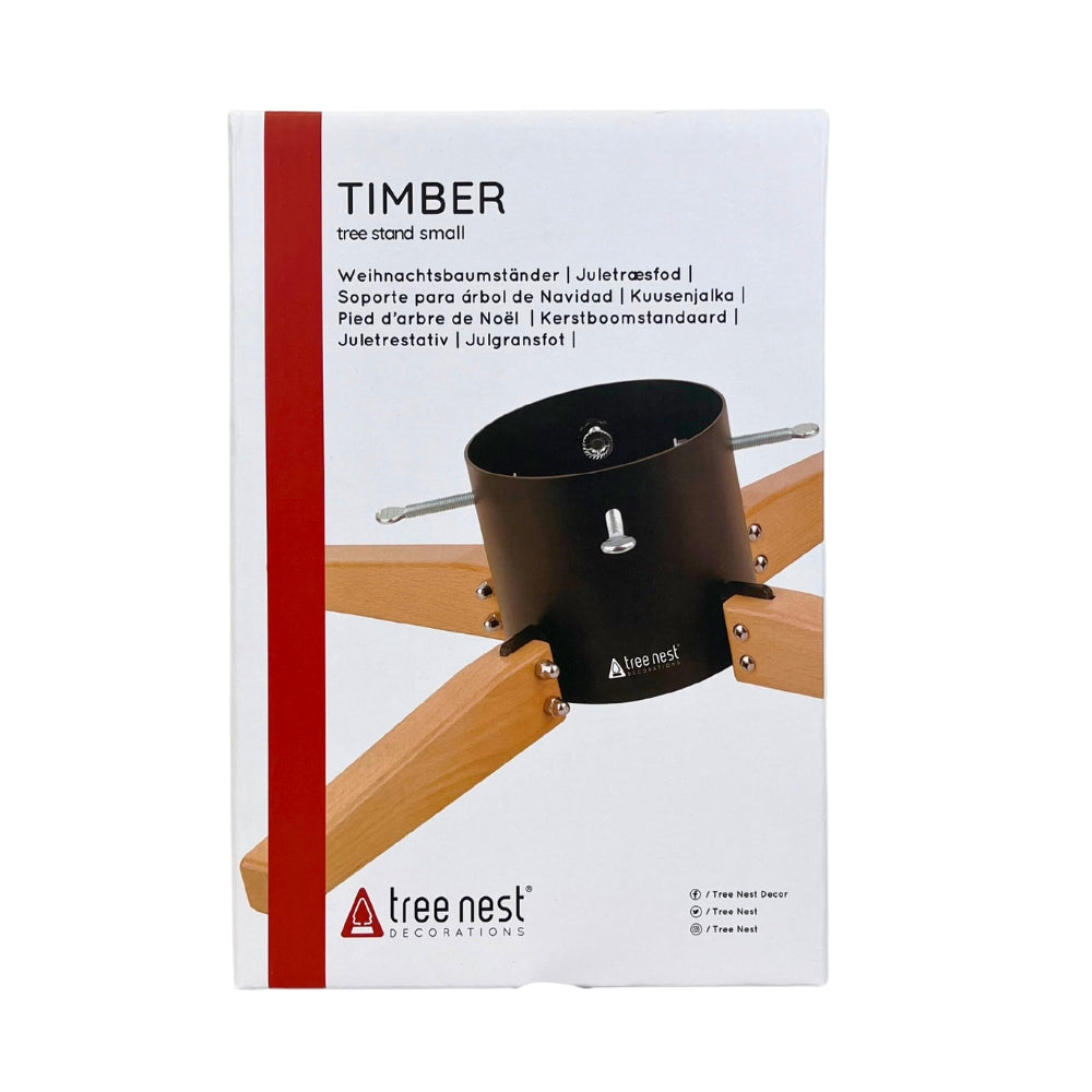 Julgransfot Ø56x13 cm metall med träben svart