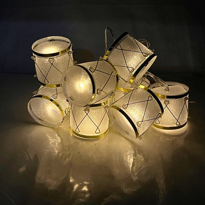 Conzept - Lyskæde tromme D5,2x4,2 cm 10 LED batteri timer PVC