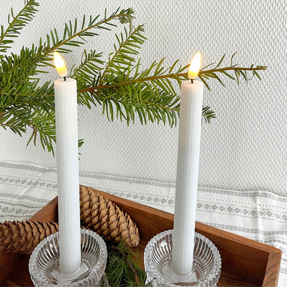 Conzept - Stagelys 2 stk med riller - 22 cm