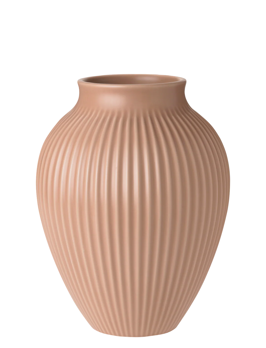 Knabstrup - Vase H 20 cm ripple mat dusty rose