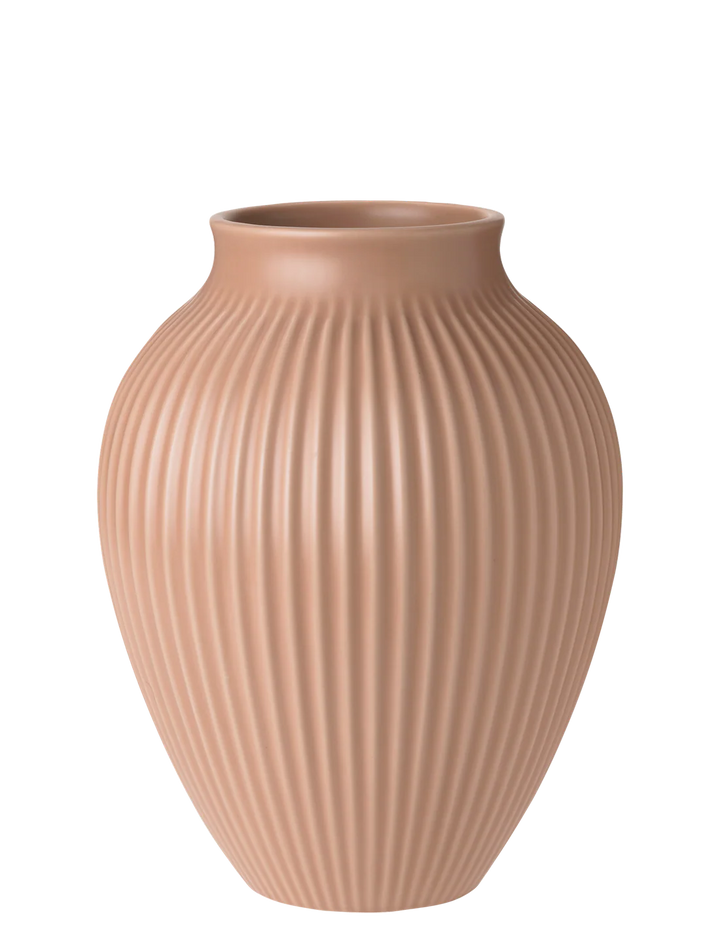 Knabstrup - Vase H 20 cm ripple mat dusty rose
