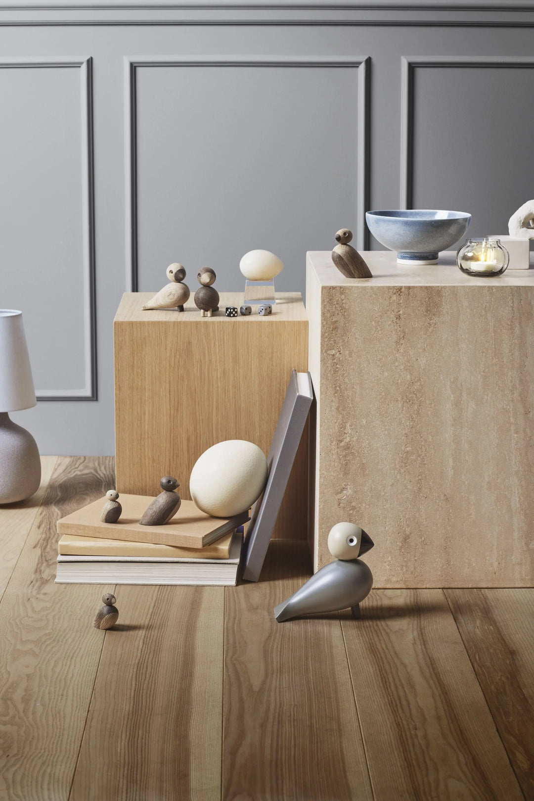 Kay Bojesen - Turteldue - 2 stk. H 8,8 cm Egetræ