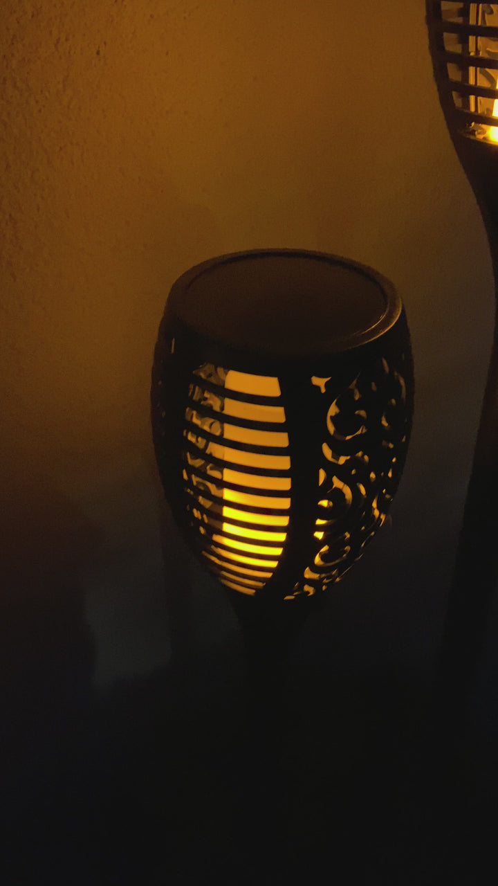 Conzept solcellsficklampa med mönster 58 cm - i svart