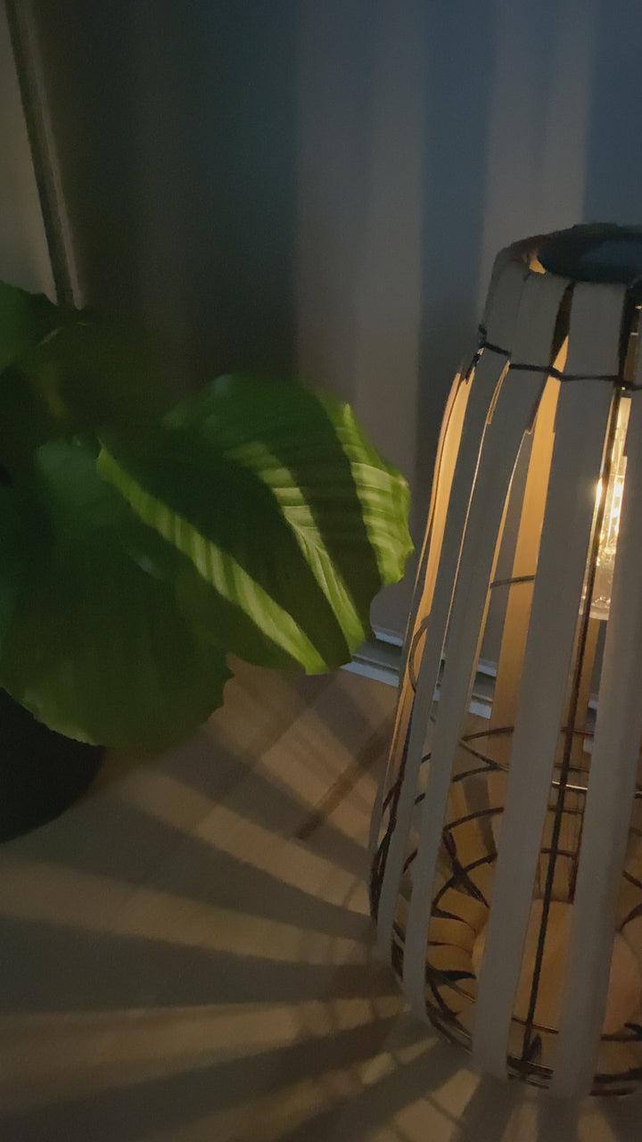 Solcellslykta med glödlampa - 42 cm i brunt