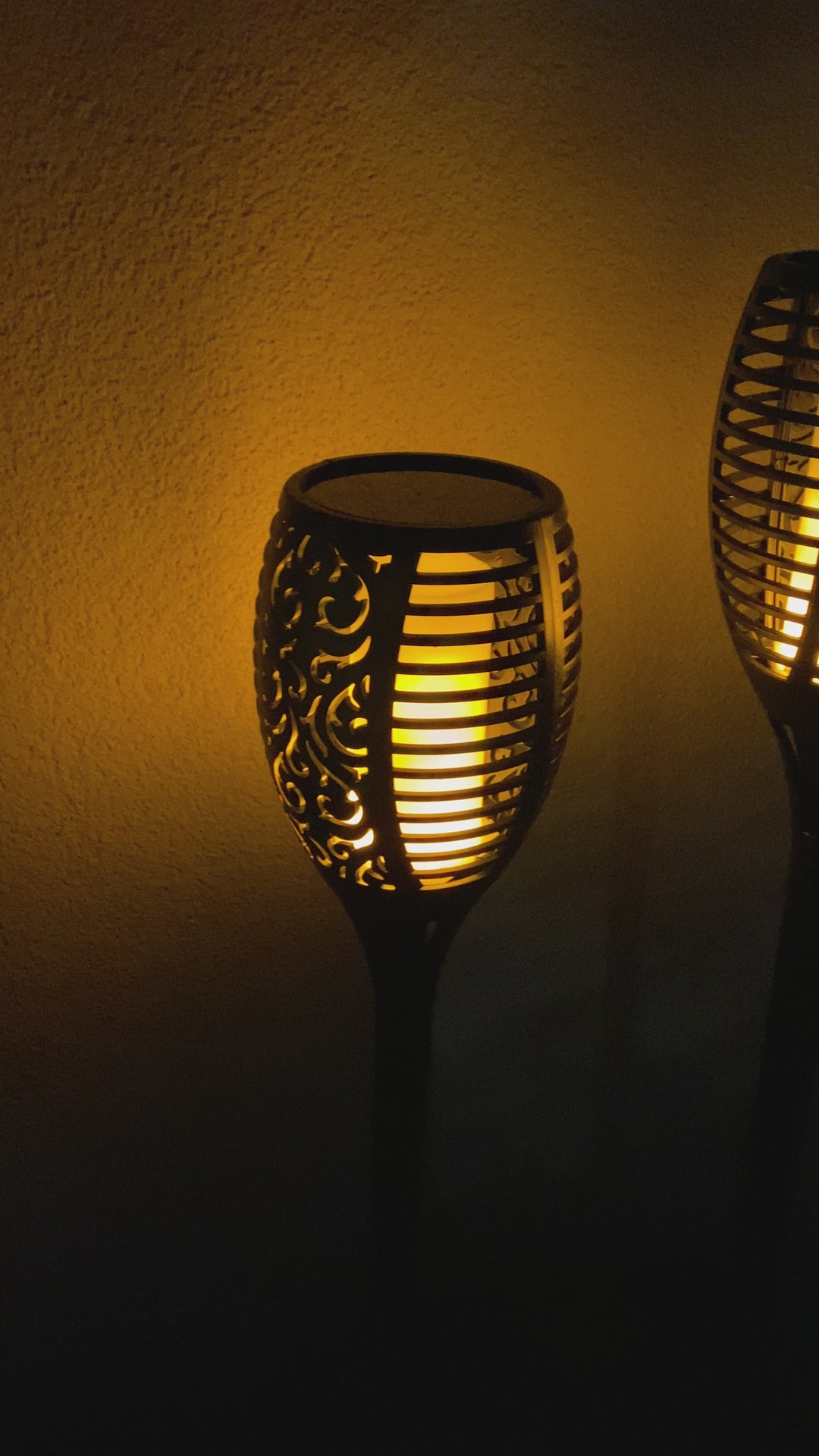 Conzept solcellsficklampa med mönster 58 cm - i svart