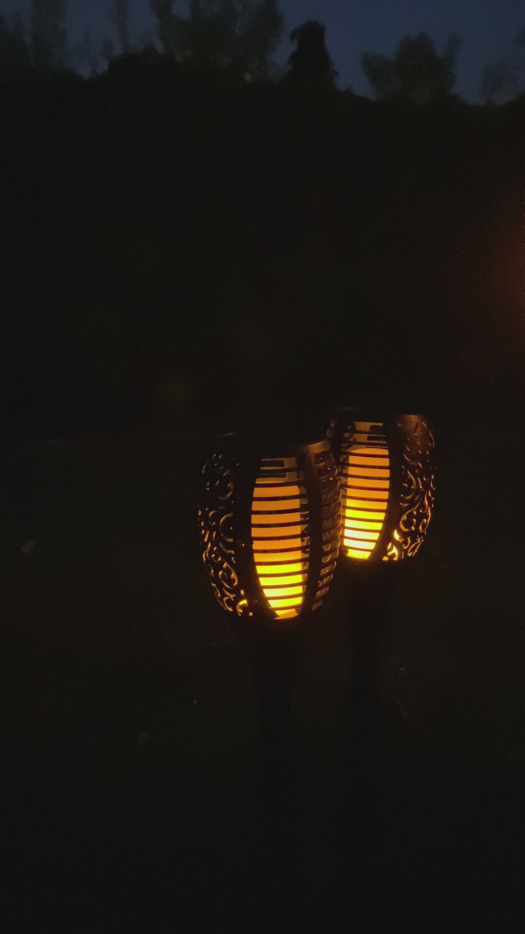 Conzept solcellsficklampa med mönster 58 cm - i svart