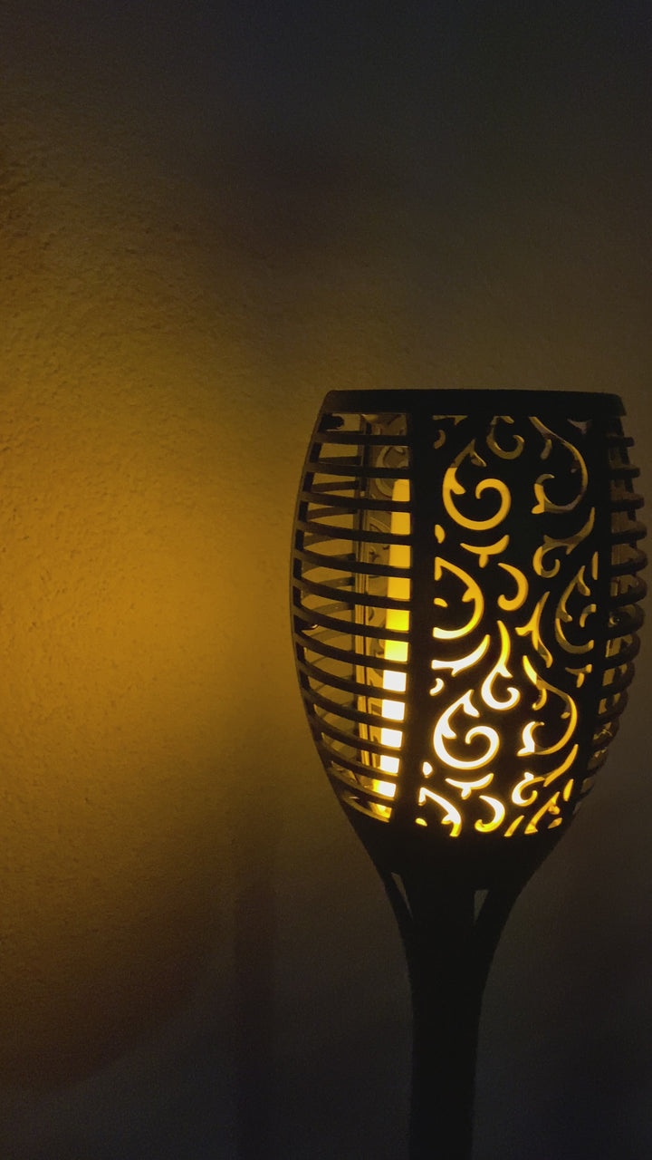 Conzept - solcellsficklampa med mönster 78 cm i svart