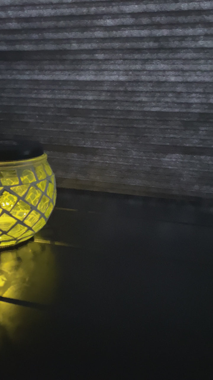 Solcellslampa mosaik Ø10xH9 cm grön