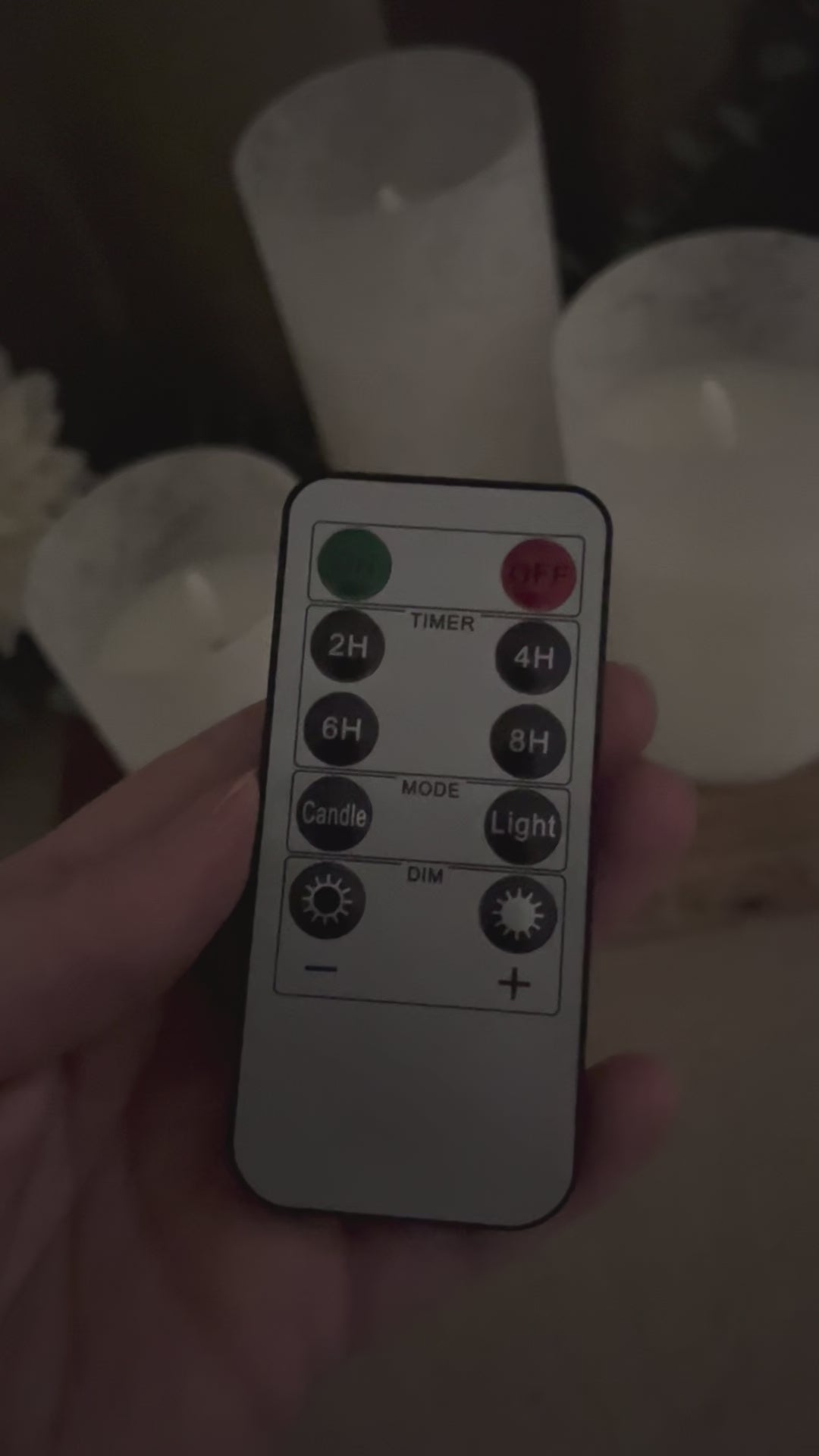 LED cylinderglas 3 stk.- med fjernbetjening