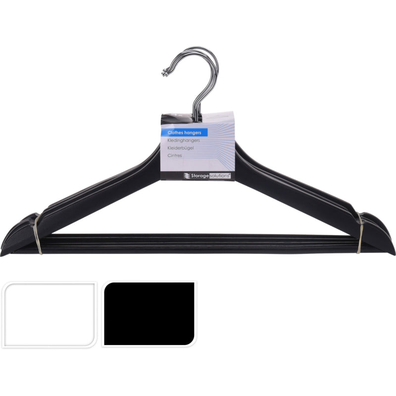 Trähängare - 4 st - Diverse Svart/vit