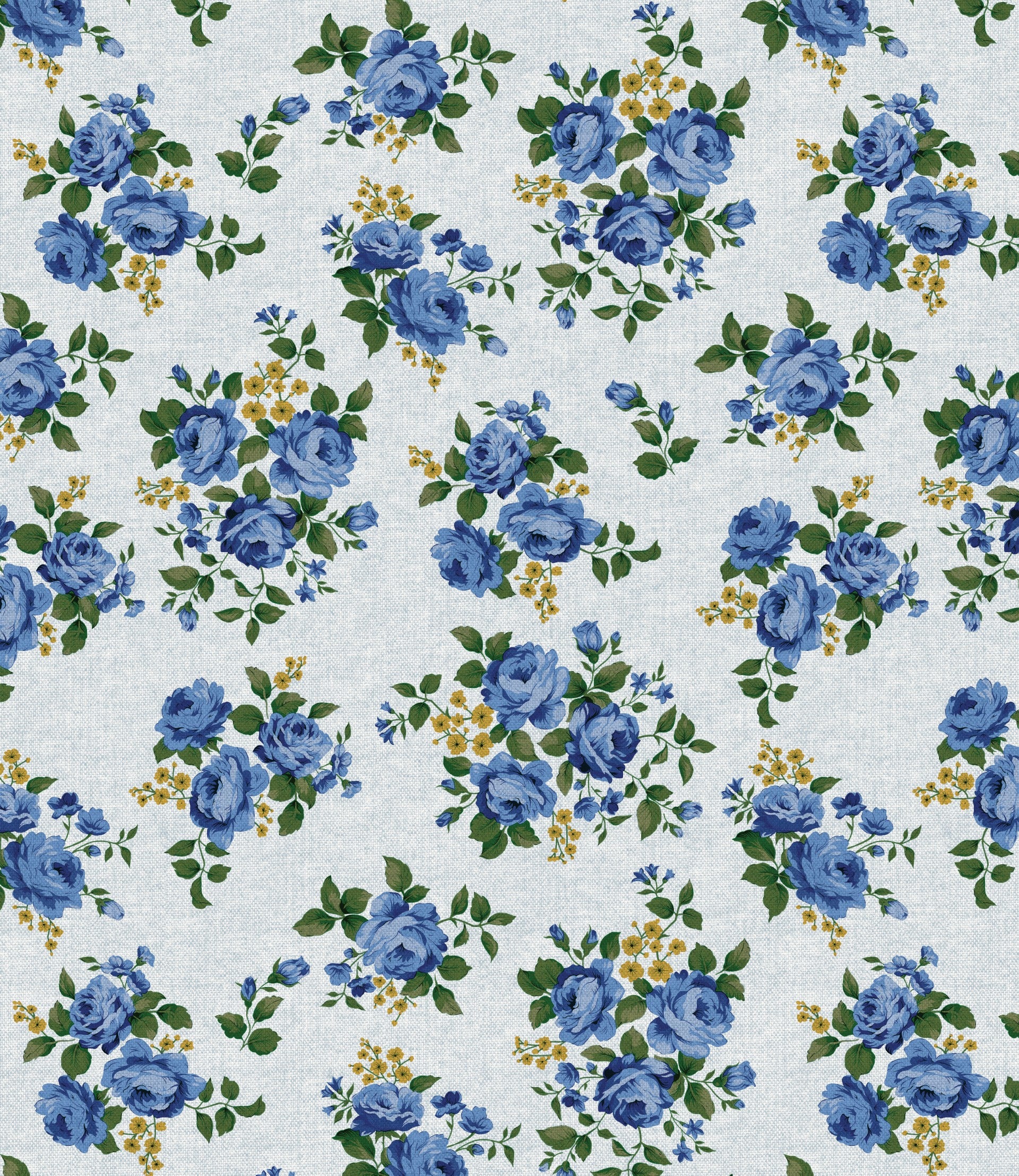 Voksdug - Blå roser - 140 cm 20 m pr. rulle