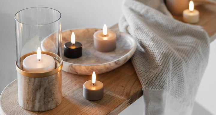 Uyuni - LED Fyrfadslys Nordic hvid - H4 cm