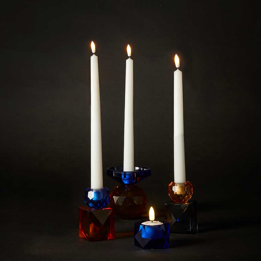 LED stagelys 3D væge - 38 cm voks chip hvid 2 stk.