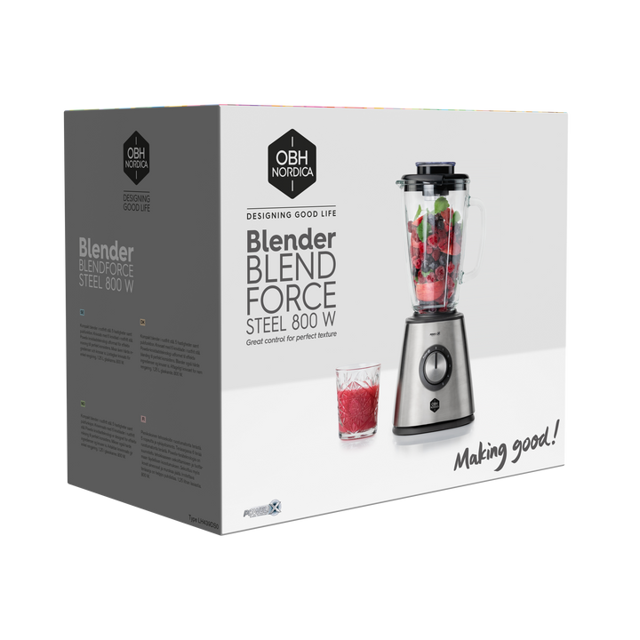 OBH Nordica - Blender Blendforce Stål - 800 W