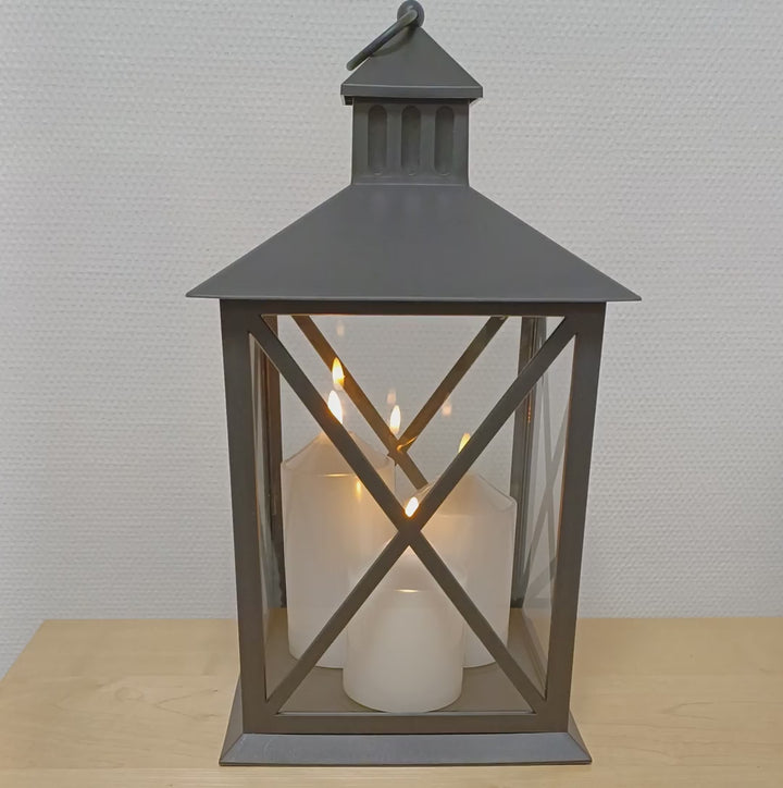 Dacore - Lykta med 3 LED blockljus - 40 cm
