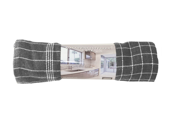 Haahr & Co - Kokkeviskestykker 3-pak - Grå