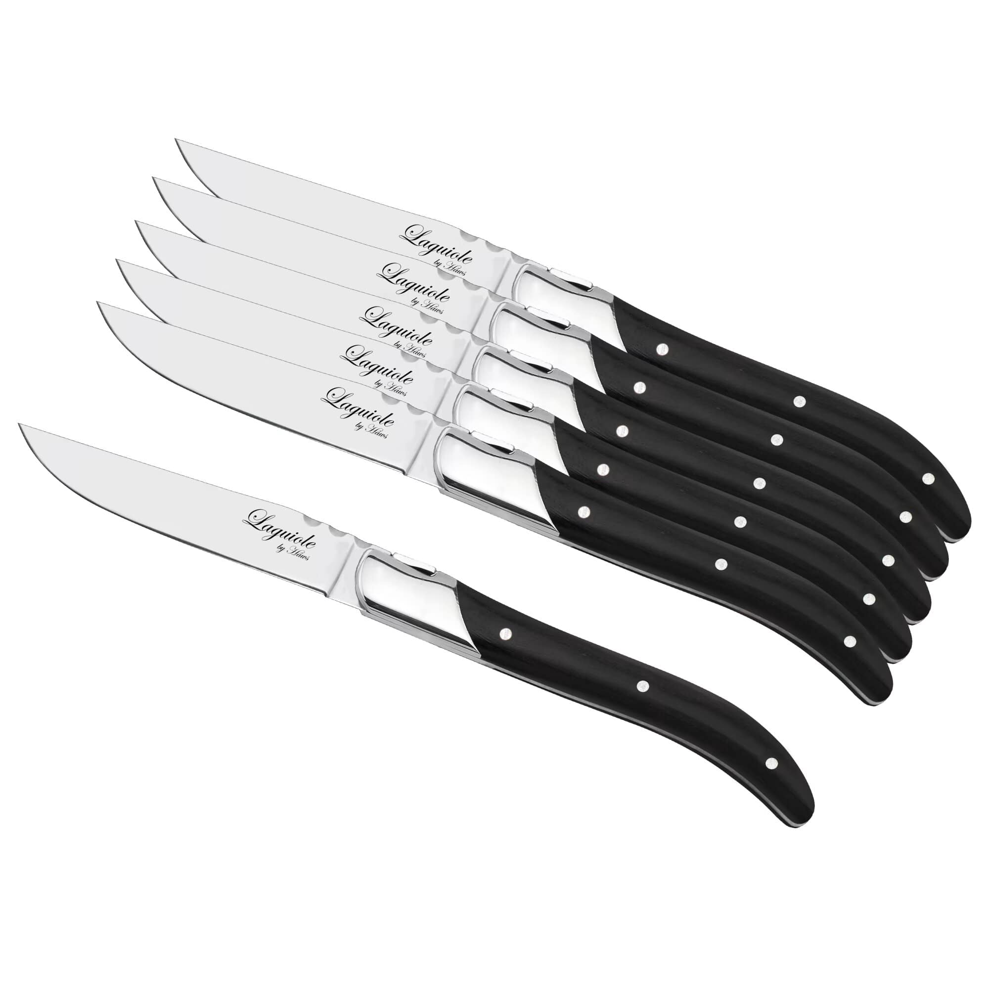 Laguiole by Haws - Steakknivar 6 st - Svart ebenholts