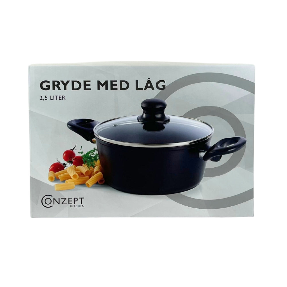 Conzept - Gryde Non-Stick Belægning 2,5 L - Sort