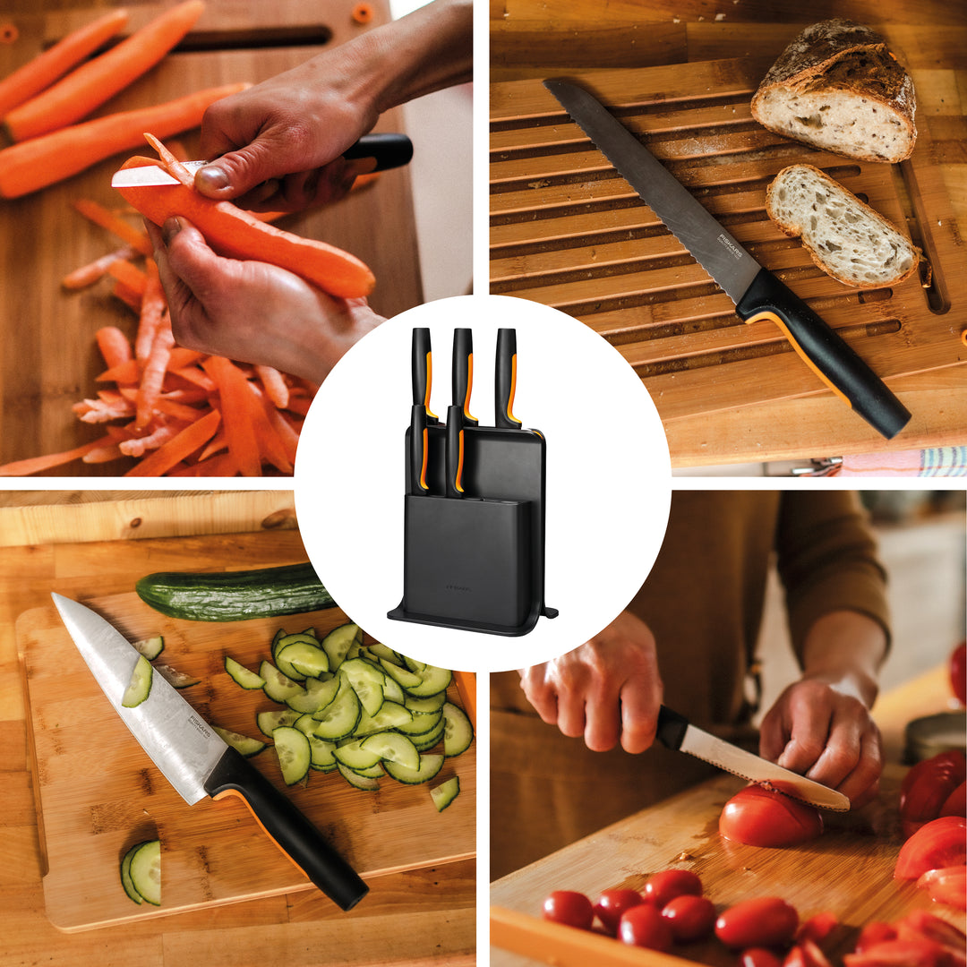Fiskars - Functional Form - Knivställ med 5 knivar - Svart