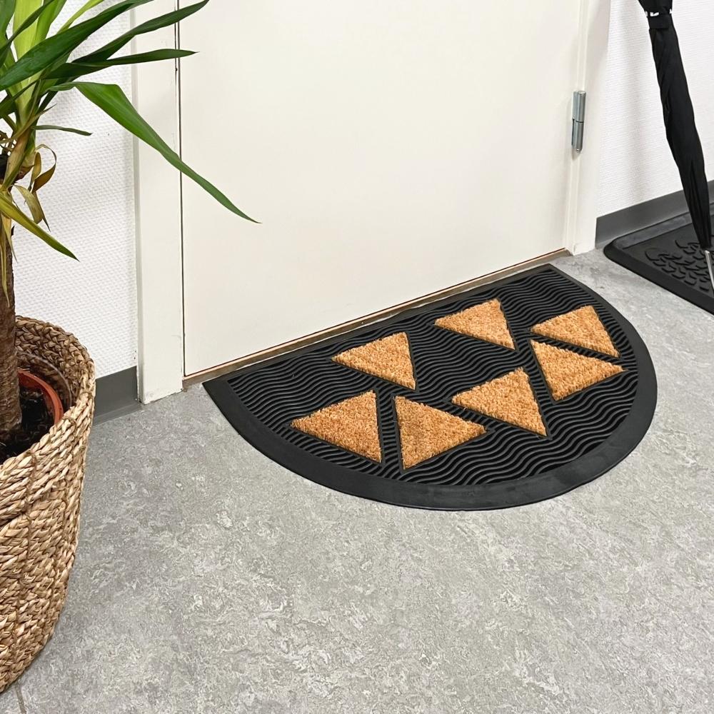 Dacore - Dörrmatta 45x75 cm sicksack mönster halvmåne - svart/natur