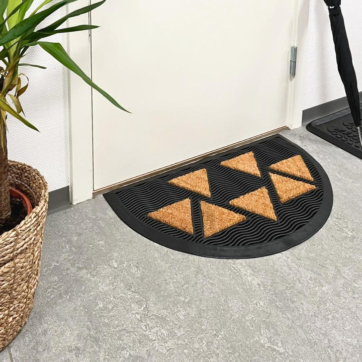 Dacore - Dörrmatta 45x75 cm sicksack mönster halvmåne - svart/natur