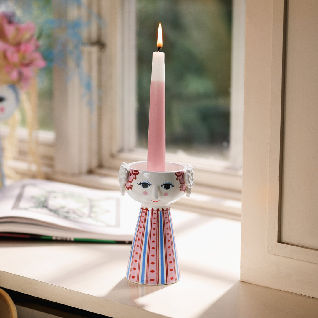 Bjørn Wiinblad - Eva Lysestage H14 cm støvet rød