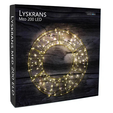 Lyskrans med 200 LED