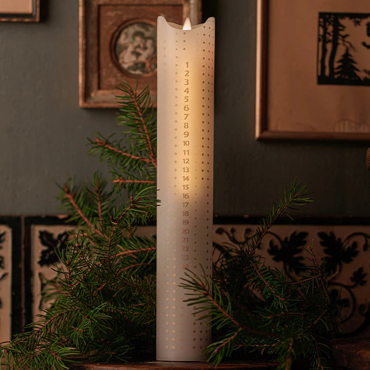 Sirius - Sara kalenderlys - med guld prikker 30 cm