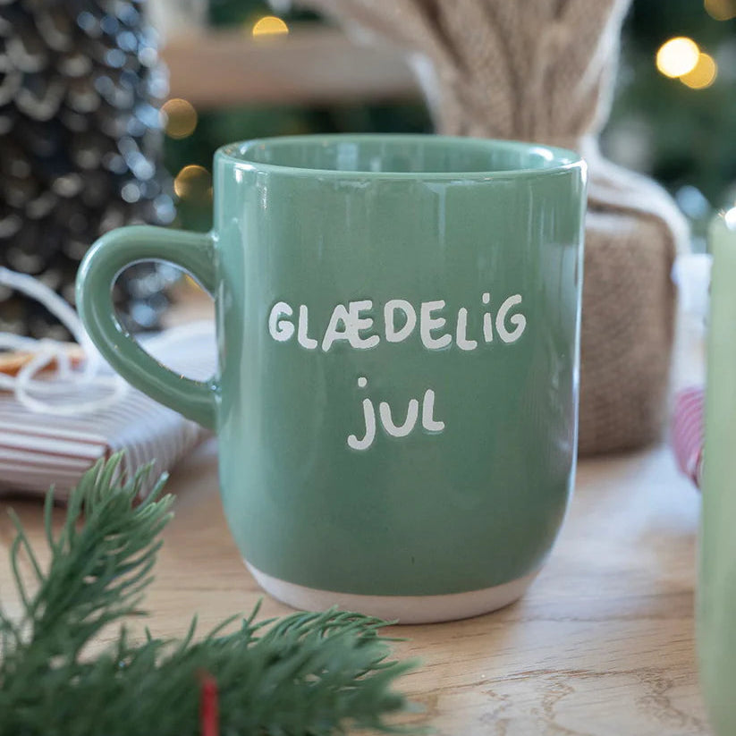 Det gamle apotek - Krus 30 cl. grøn - Glædelig jul