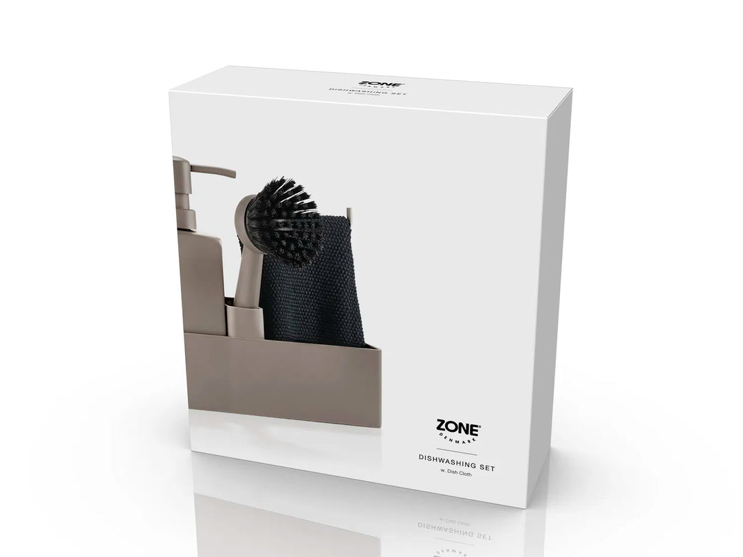 Zone - opvaskesæt med karklud taupe