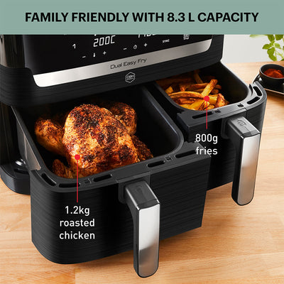 OBH Nordica Dual Easy Fry & Grill airfryer svart